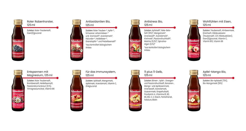 Mini coffret dégustation Rabenhorst, 8 variétés ou 3 bouteilles (24 X 125 ml) Boissons non alcoolisées Naty Shop