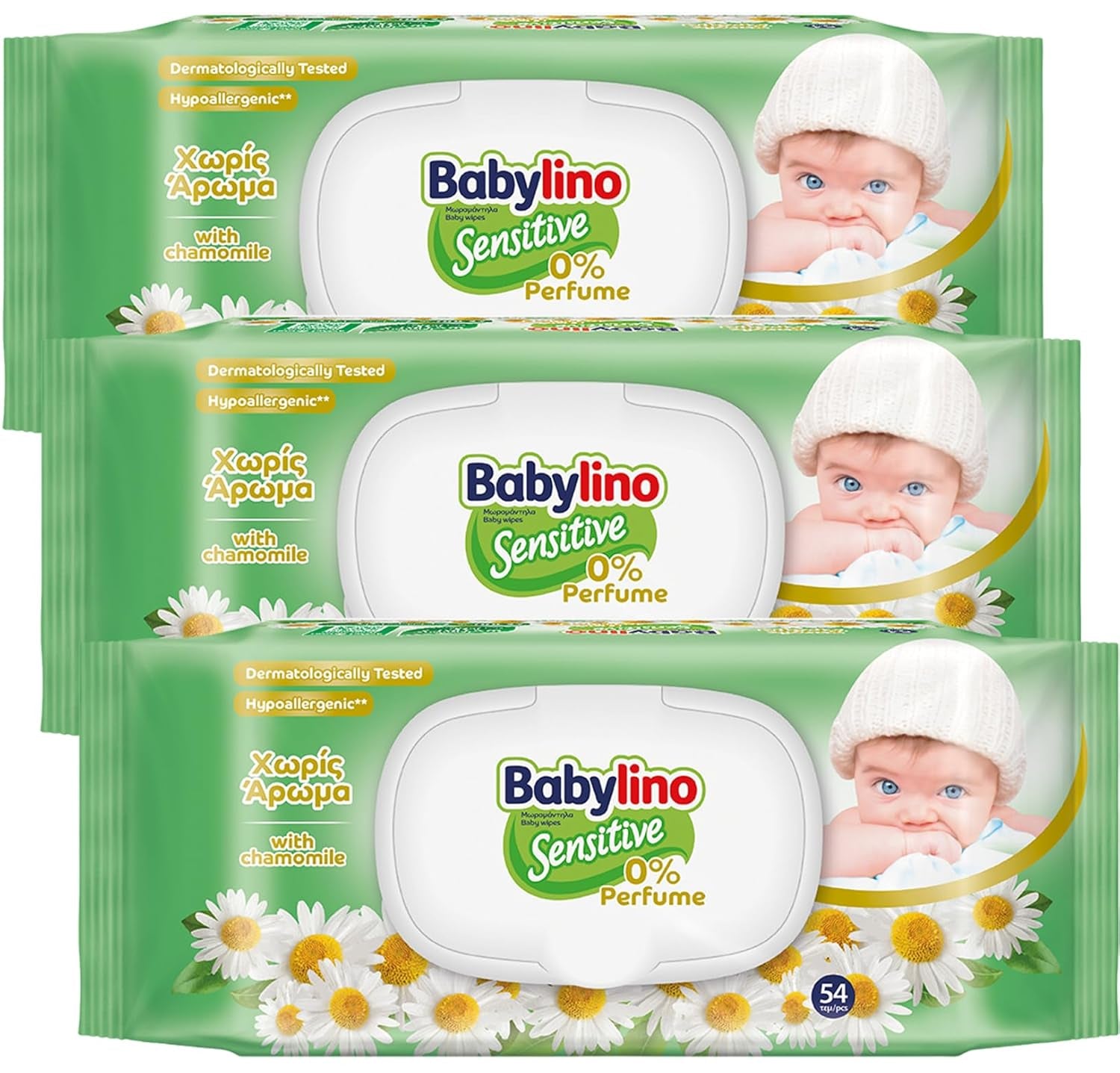 Lingettes pour bébés sensibles, 0 % de parfum, formule 98 % naturelle qui rétablit l'équilibre du pH de la peau, sceau de fraîcheur, 54 lingettes