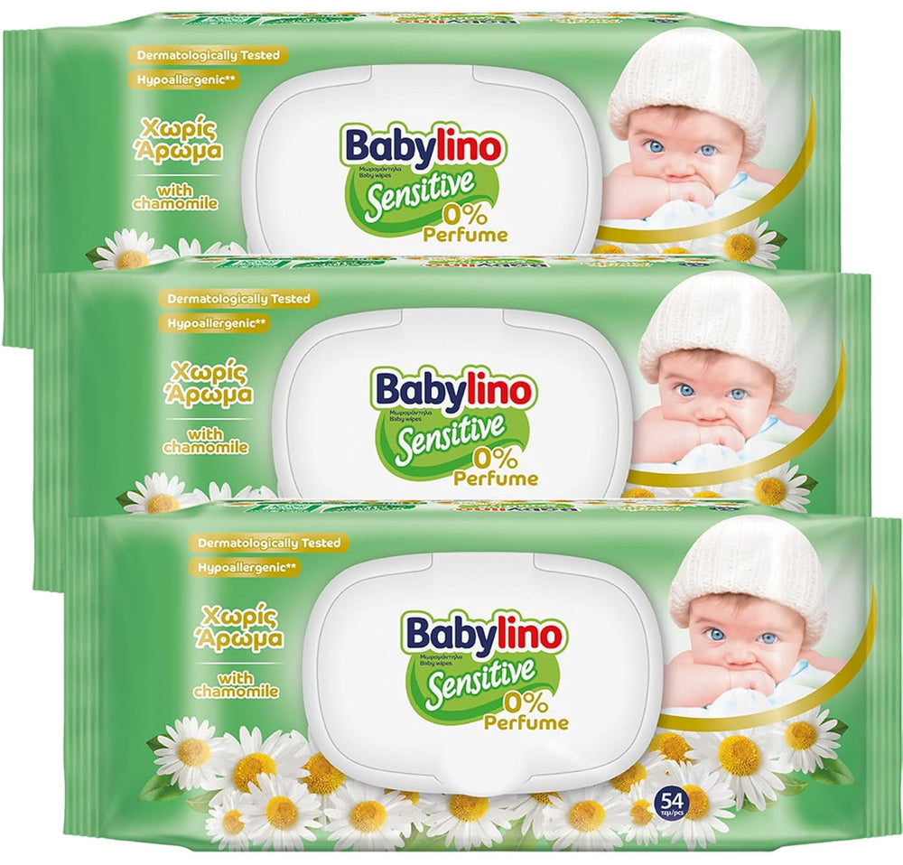 Lingettes pour bébés sensibles, 0 % de parfum, formule 98 % naturelle qui rétablit l'équilibre du pH de la peau, sceau de fraîcheur, 54 lingettes