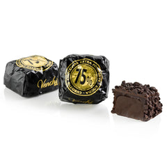 Venchi - Cubes Chocoviar 75% - Pralines fourrées "Cuor di Cacao", chocolat extra noir et granulés Chocoviar 75% - Emballage en vrac de 1 kg - Vegan - Sans gluten
