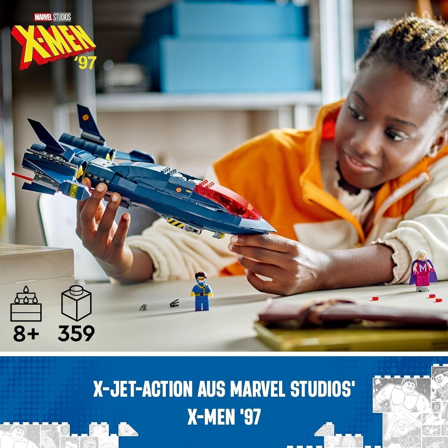 LEGO Marvel X-Jet The X-Men Modèle de construction d'avion avec figurines comprenant Wolverine et Rogue Super-héros Jouet pour enfants Cadeau pour garçons et filles de 8 ans 76281 Jeux de construction Beuche den LEGO-Store