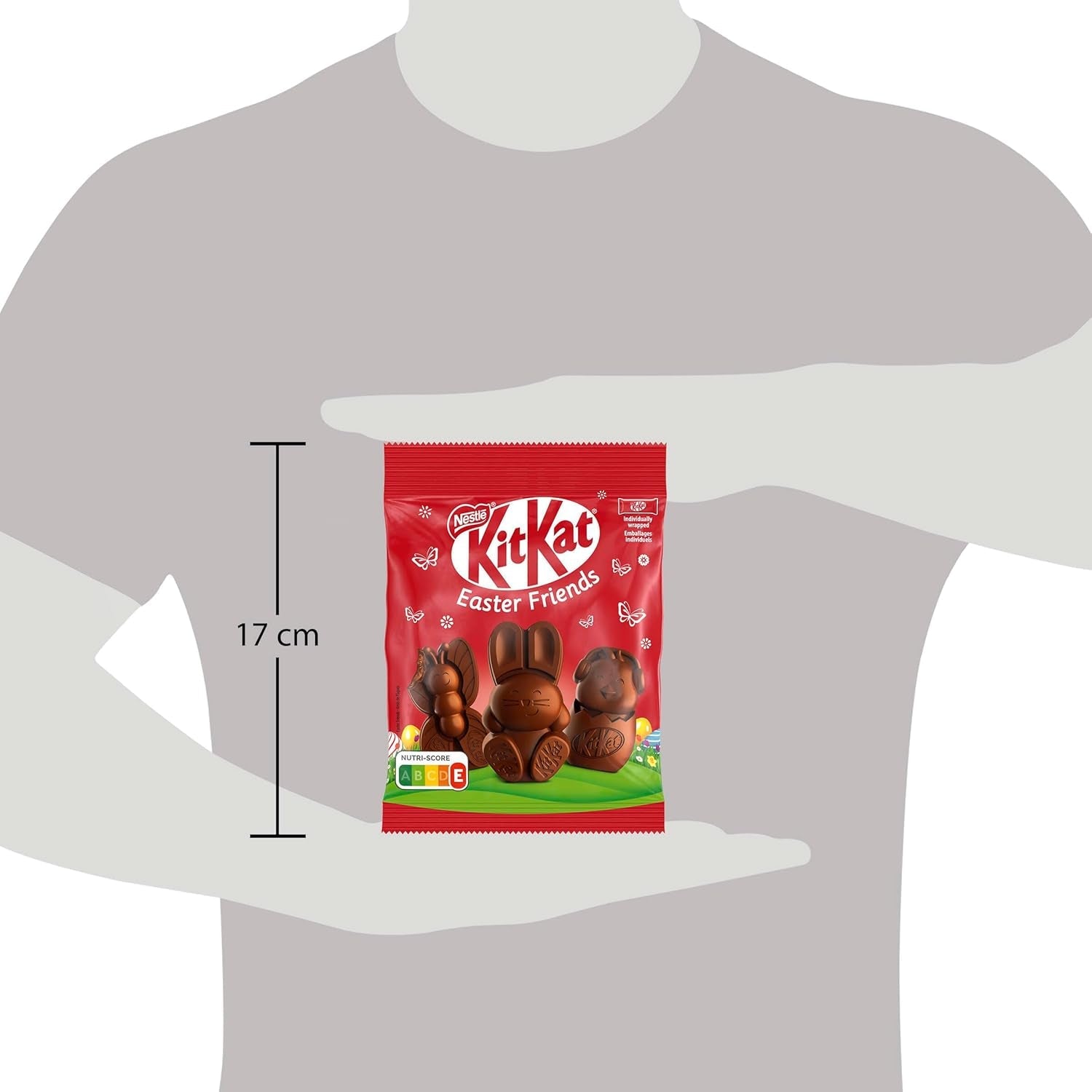 NESTLÉ Prietenii de Paște, mini figurine de Paște din ciocolată cu lapte cu bucățele crocante, 1 pachet (1 x 65g)