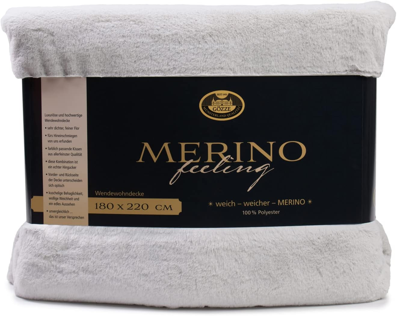 Gözze - Couverture Confortable, Réversible, Haute Densité 600 G/M², 150 X 200 Cm - Lits et Couvertures Vert Foncé Besuche den Gözze-Store argent 180 X 220 Cm