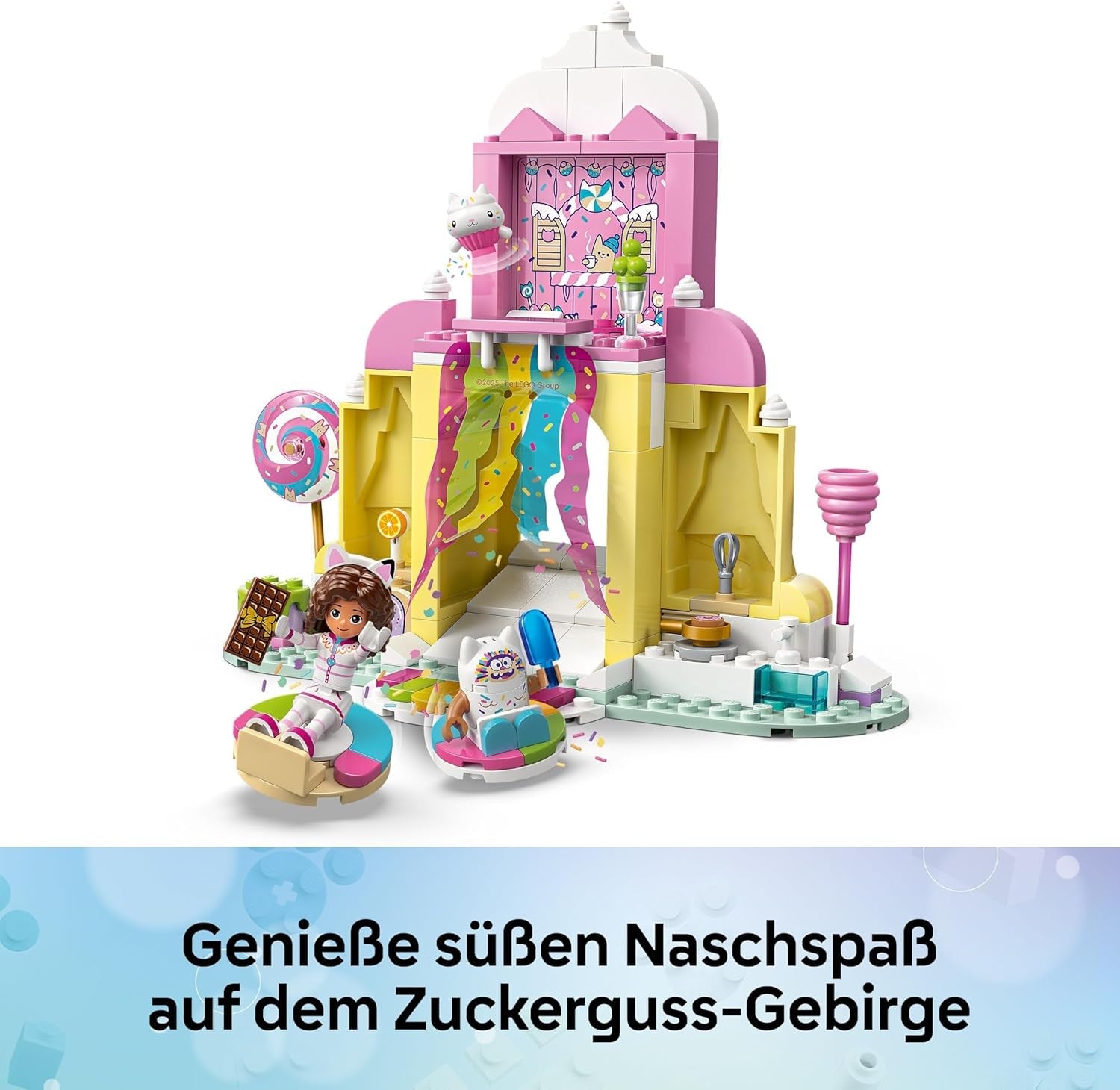 LEGO Gabbys Puppenhaus - Zuckerguss-Gebirge und Kätzchen-Garten - Spielset mit Minifigur, Panda Pfötchen & Kitty Fee - Puppe inkl. Zubehör - Geschenk für Mädchen ab 4 Jahren & Filmfans - 11205