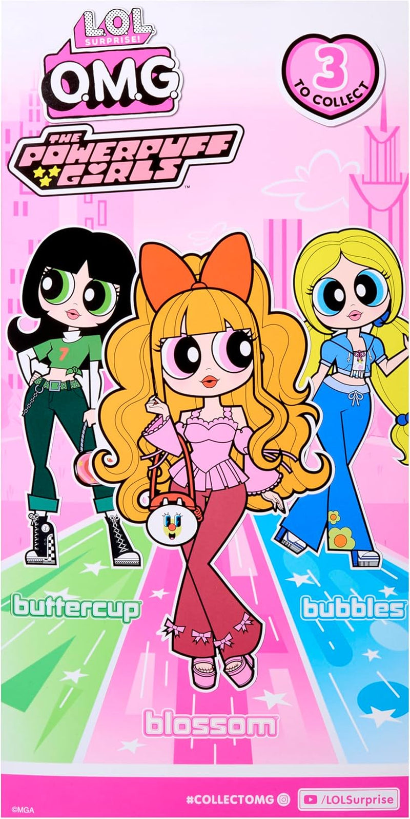 L.O.L. Surprise! OMG The Powerpuff Girls Puppe - Blossom - Enthält 1 Modepuppe, Inklusive Outfit und Accessoires, 3 zum Sammeln