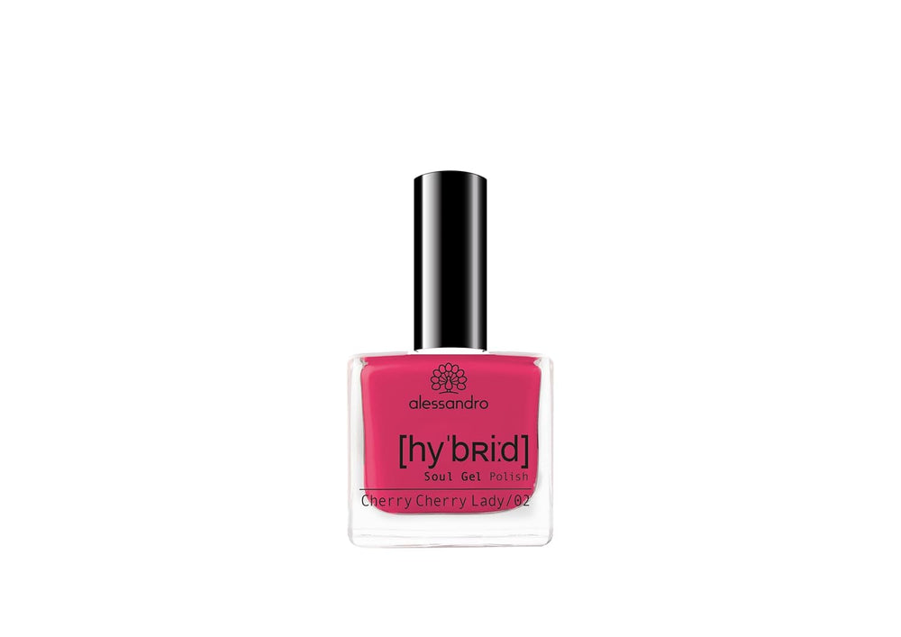 Vernis à ongles HYBRIDE alessandro Pink Melon - nuance de rose vibrante avec de fines particules de paillettes - Des ongles parfaits en seulement 3 étapes, sans LED - dure jusqu'à 10 jours ! 8 ml