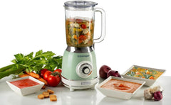 Ariete Vintage 583 Mixer Aus Glas, Retro Multifunktionsmixer Mit 4 Klingen, 4 Geschwindigkeiten + Pulse-Funktion, Ice-Crusher Function, 1,5 Liter Fassungsvermögen, 1000W, Green Kitchen Naty Shop