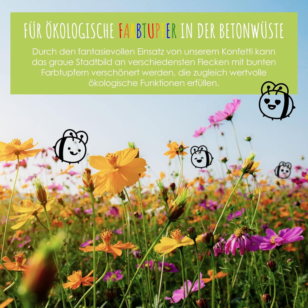 Blühendes Saatgut Konfetti Für Bunte Wildblumen - Farbenfrohes Blumenkonfetti Aus 100% Biologisch Abbaubarem Samenpapier (Ca. 600X Stück)