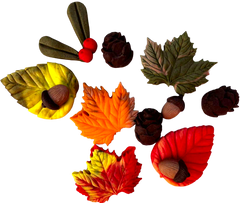 Délices d'Automne Lot de 12 Décorations Comestibles en Pâte à Sucre Feuilles d'Automne - Idéal pour décorer les gâteaux