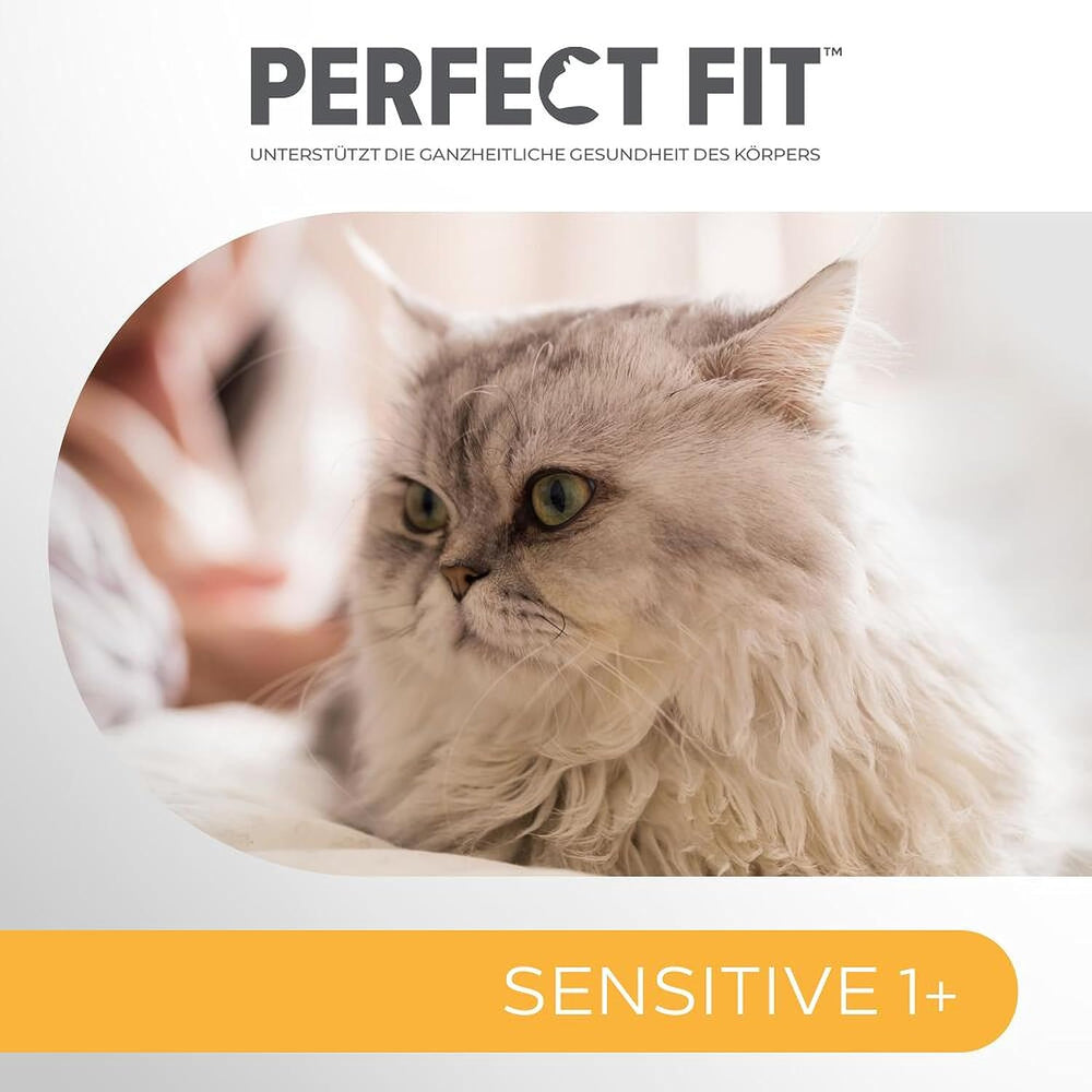 Nourriture humide pour chats Perfect Fit Sensitive 1+ au poulet en sauce, 12 sachets, 12 x 85g - Nourriture humide premium pour chats sensibles à partir de 1 an, sans blé ni soja, pour favoriser la digestion