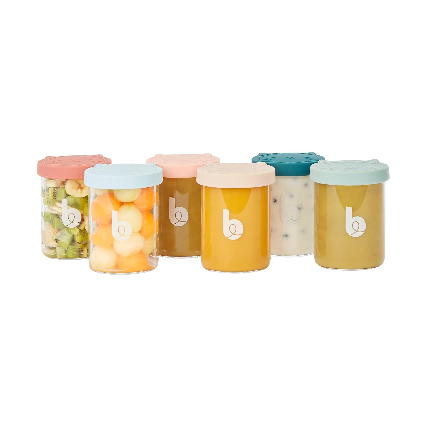 Babymoov ISY BOWLS boîtes à nourriture pour bébé en verre robuste et résistant à la température - pour conserver/congeler les aliments pour bébé, 6x 250 ml + 3x 120 ml Naty Shop boîtes de conservation alimentaire 6X250 ml