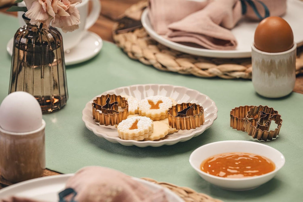 Dr. Oetker Linzer Bunny Cookie Cutter Set - Vintage Easter Craft 4 pièces en acier inoxydable de haute qualité conçu en Allemagne