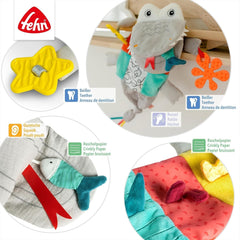 Fehn Marionnette bébé Crocodile - Jouet en peluche avec hochet, papier bruissant, anneau de dentition et couineur - Marionnette bébé - Jouet à éclater pour bébés et tout-petits à partir de 6 mois Jouets pour bébés Naty Shop