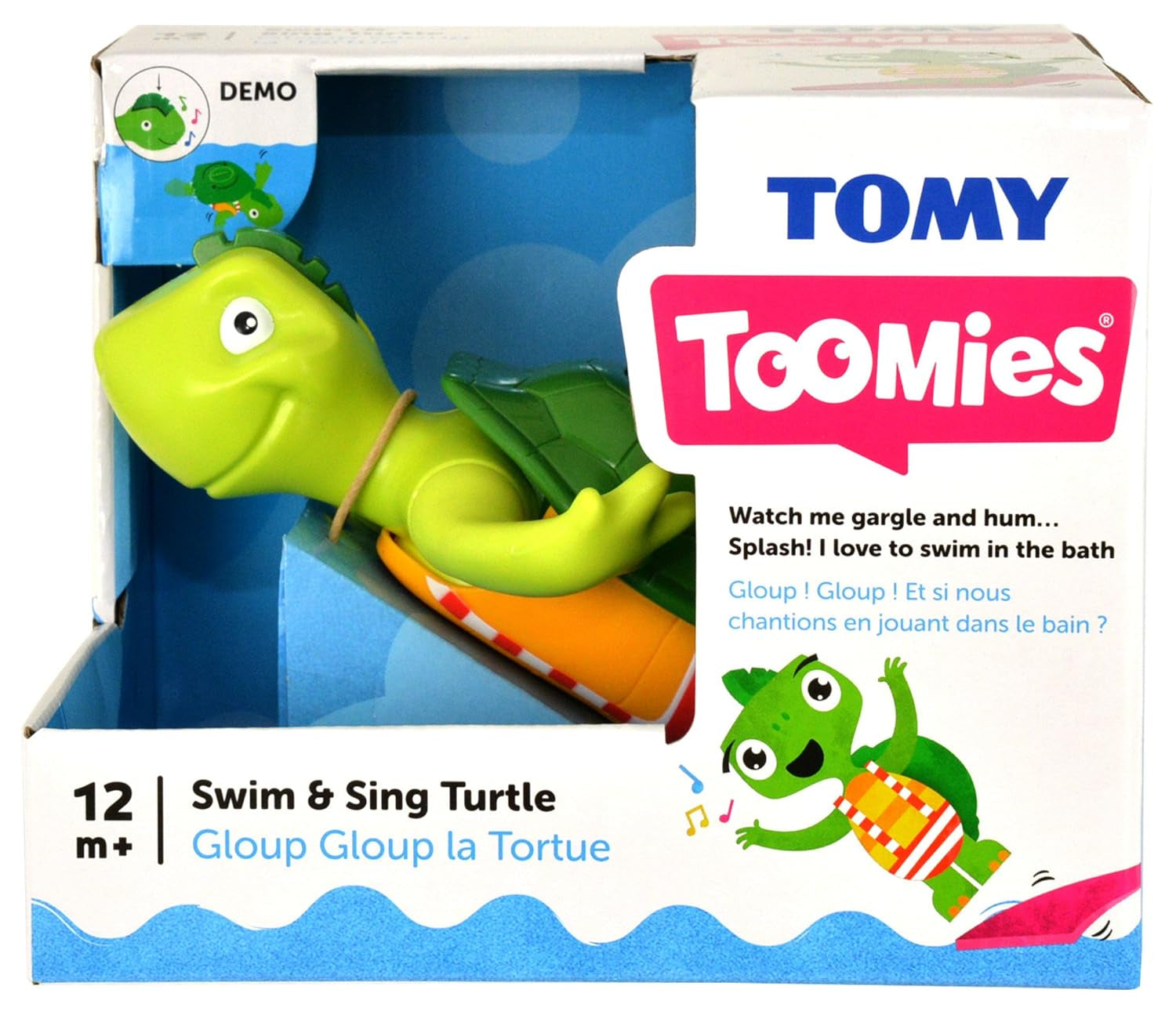 TOMY Jouet aquatique pour enfants "Plantschi la tortue chantante" jouet multicolore de haute qualité pour enfants avec musique, allie jouet de bain et jouet musical, à partir de 12 mois ! Jouet de bain pour jeux d'eau Jucarii Bebe Naty Shop
