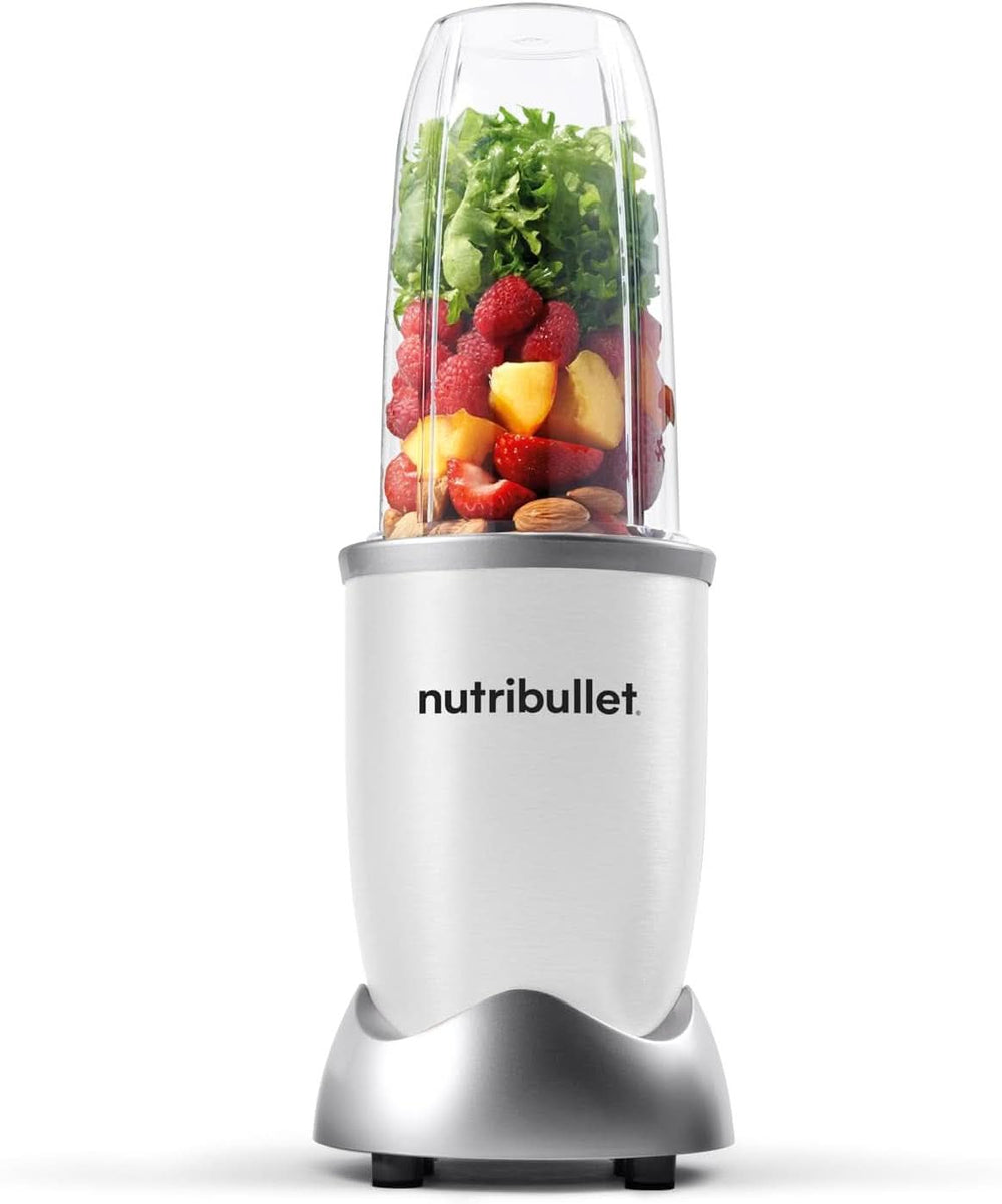 Nutribullet Pro, 900 Watt Leistung, Einfach and Schnell in Der Anwendung, Kompakt, Leicht Zu Reinigen, Mit 700 Ml Becher, Smoothiemixer, Smoothie Maker, Electric Mixer, NB904B, Schwarz Mother and Child Naty Shop Weiß Basispaket