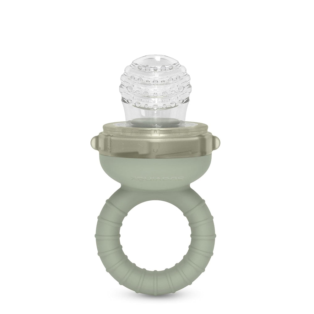 Suavinex Pare-mastication pour bébé en silicone de qualité alimentaire avec couvercle, facile à nettoyer, passe au lave-vaisselle et au congélateur, apaise les gencives 6 mois, vert