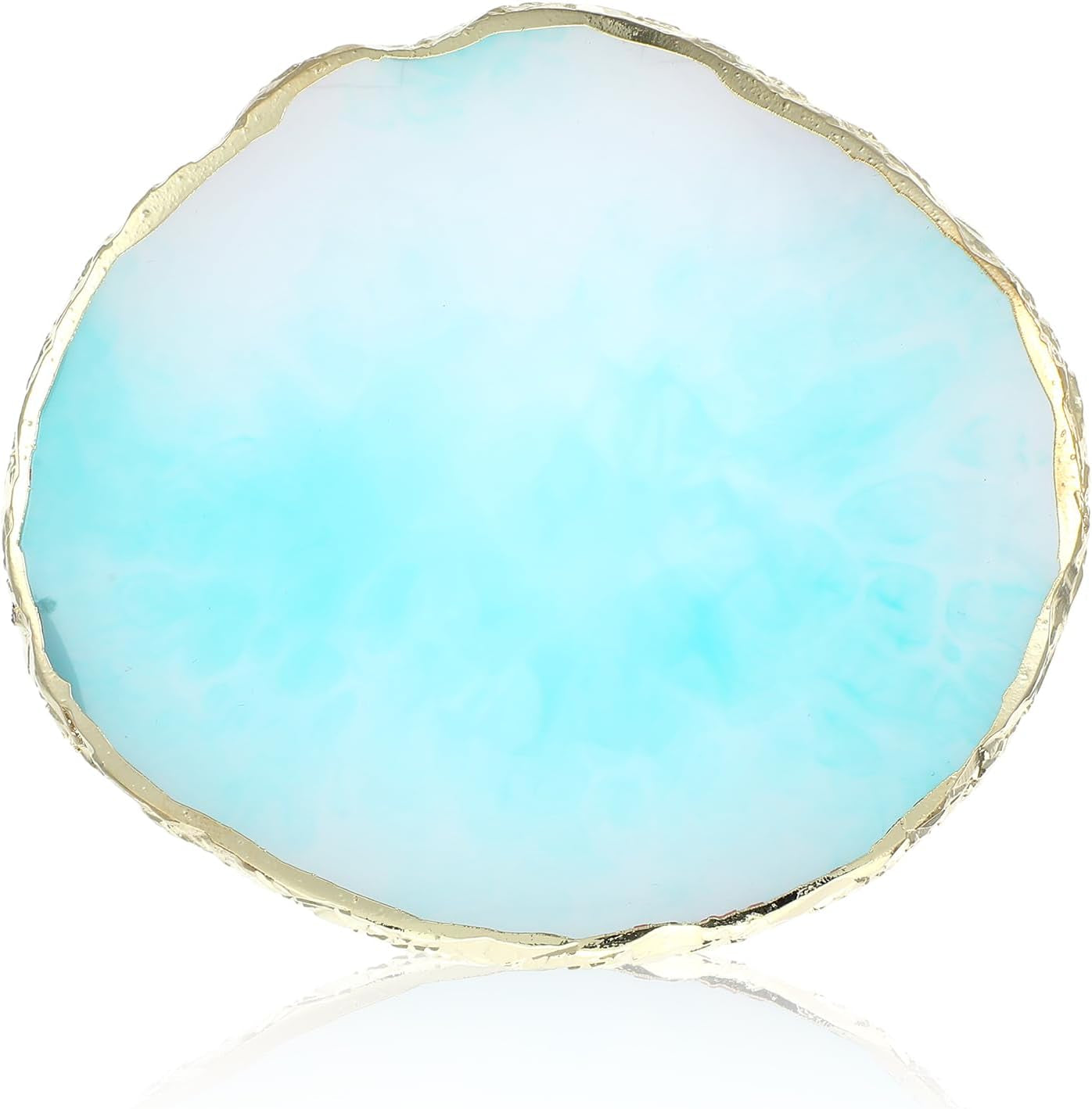 Harz Nail Art Palette,Maniküre Gemalt Palette,Goldener Rand Nagelleck Palette,Nail Art Make up Paletten Display Fach Nagel DIY Zubehör(Blanc)