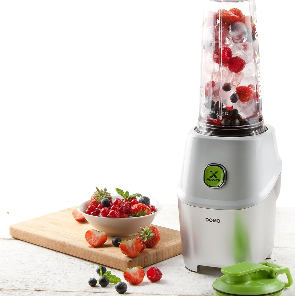 Powermixer Domo DO700BL avec moteur Starkem 1000W - Mixen Direkt in Der Flasche, Weiß Mother and Child Naty Shop