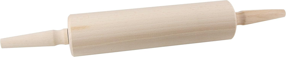 Rouleau à pâtisserie Fackelmann FAIR, en bois de hêtre certifié FSC, rouleau à pâtisserie avec poignées ergonomiques (couleur : marron), quantité : 1 pièce