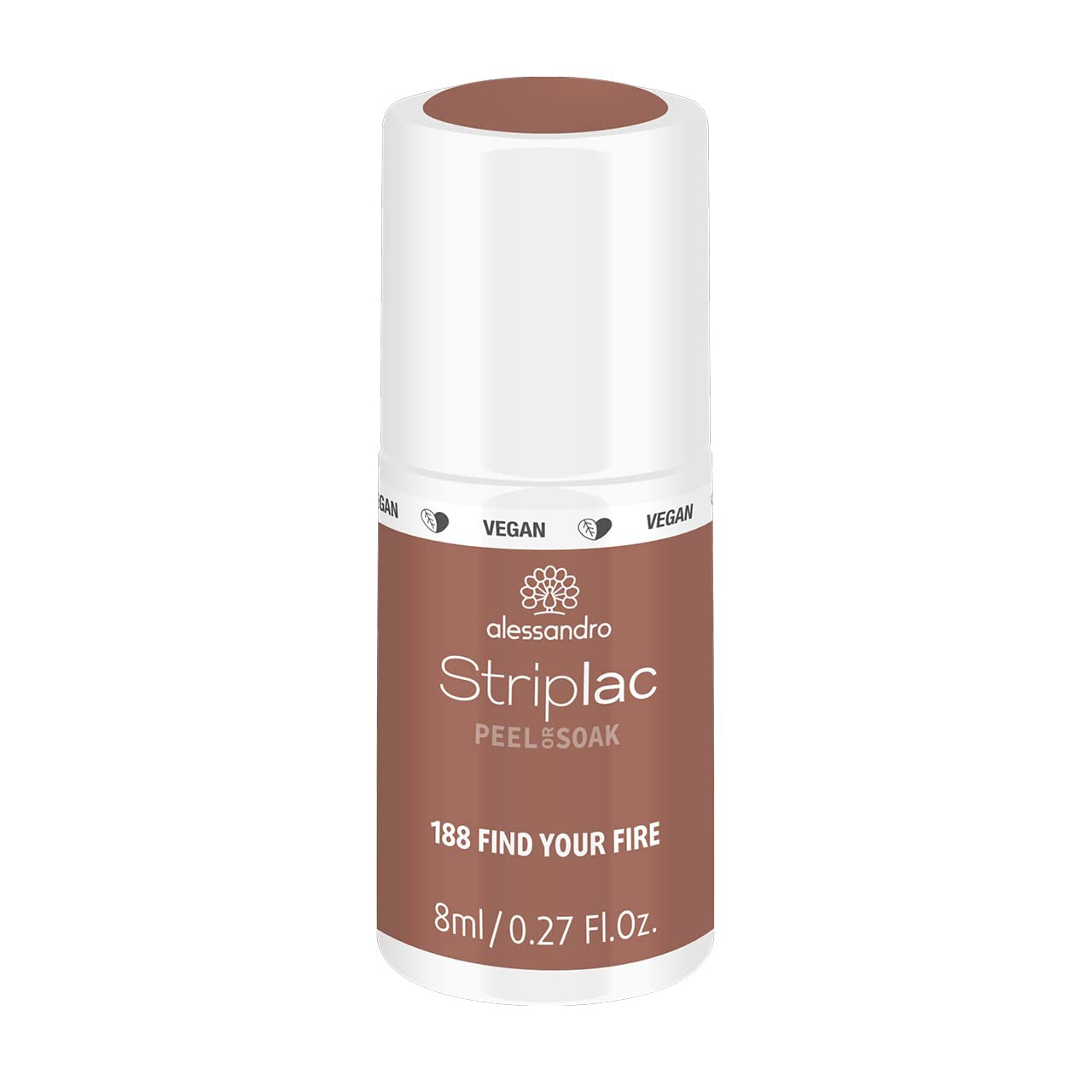 alessandro Striplac UV-Nagellack Flat White – Facile et facile à utiliser – Application facile grâce à la technologie Peel-Off – Vegan et sans alcool – 8 ml