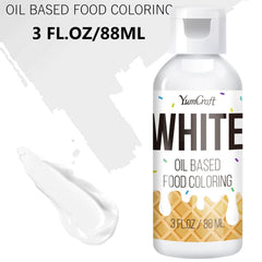 Colorant alimentaire liposoluble – Colorant alimentaire à base d'huile pour chocolat, crème au beurre, bonbons, glaçage – Colorant alimentaire concentré à base d'huile pour la pâtisserie, la cuisine, le fondant (blanc, 88 ml)
