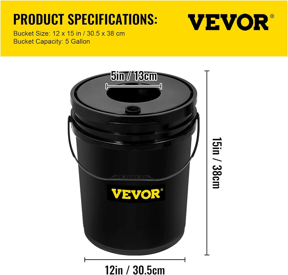 VEVOR DWC Système de culture hydroponique, systèmes de culture hydroponique, culture en eau profonde 4 seaux de 20 litres, système DWC avec pompe à air, pierres à air et indicateur de niveau d'eau pour légumes à feuilles