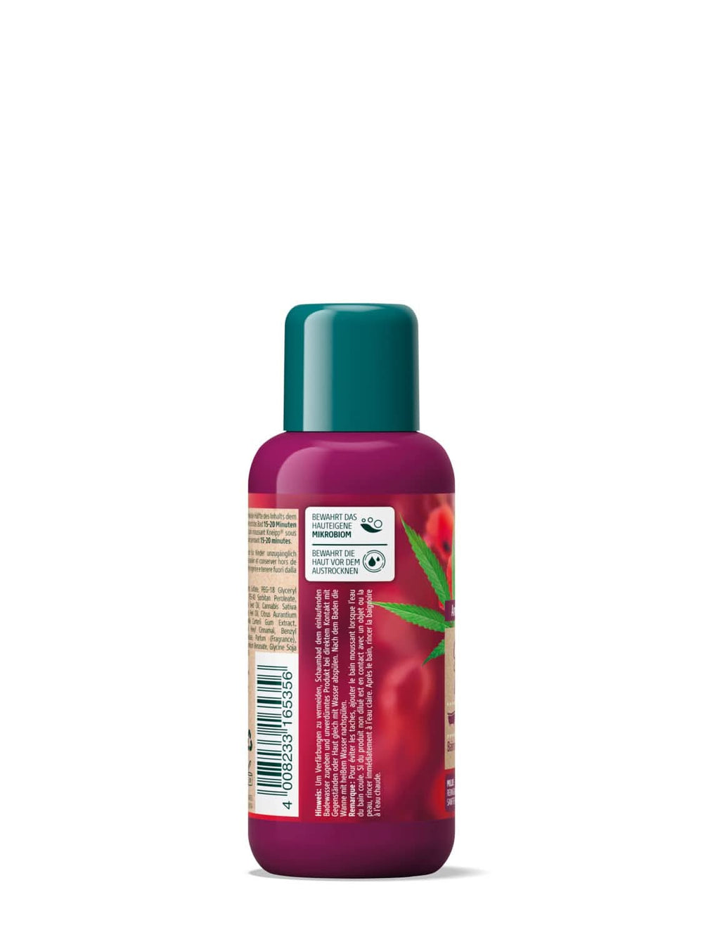 Kneipp Aroma, additif de bain aux huiles naturelles de coquelicot rouge et de chanvre, pour une sensation de peau douce et lisse, 100 ml Douche et bain Naty Shop