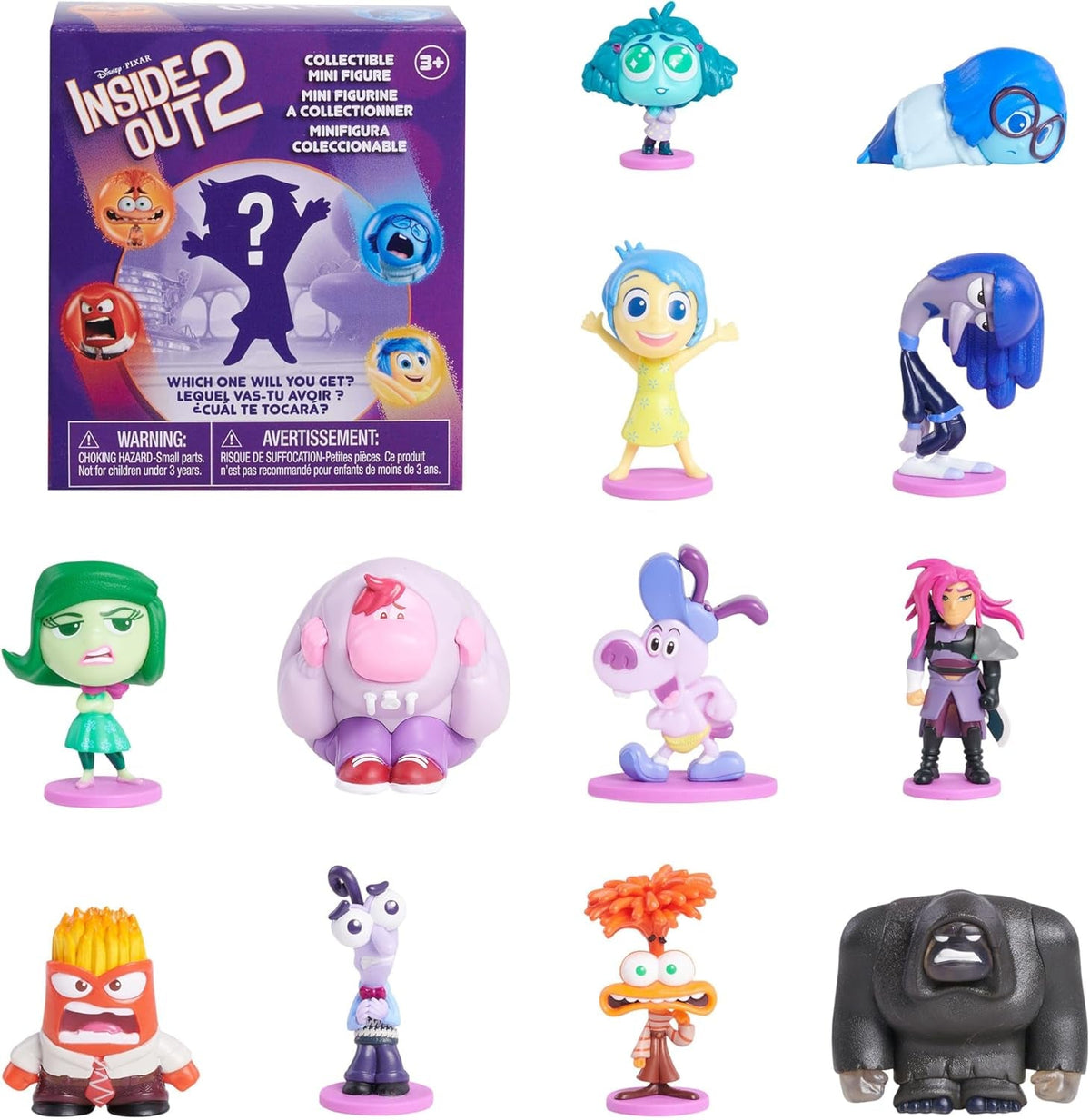 Just Play Disney et Pixar Inside Out 2 figurines à collectionner de 2,5 cm à 6,4 cm de hauteur Jouets pour enfants à partir de 3 ans Figurines d'action Naty Shop Mini Figures