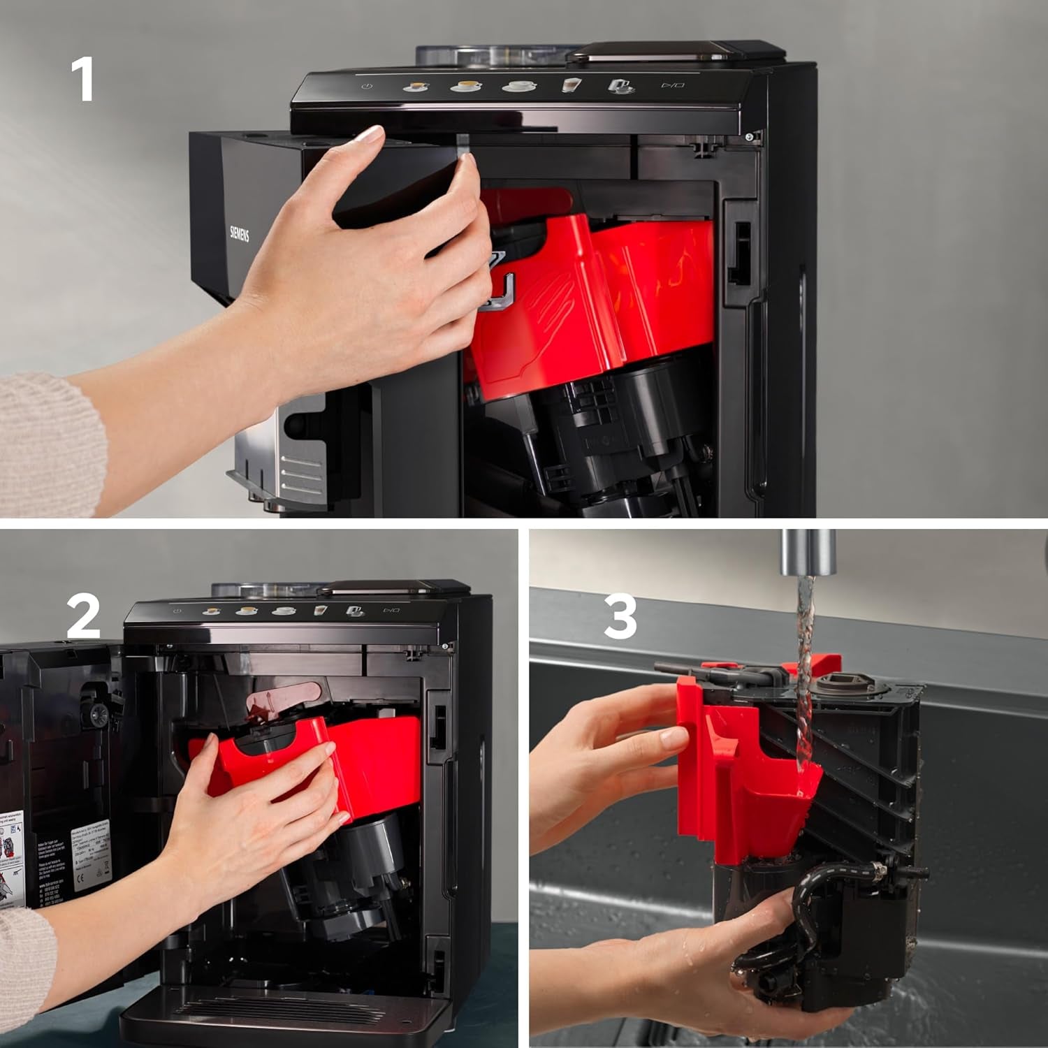 Machine à expresso automatique classique Siemens EQ500, écran couleur TFT, 5 types de café et de lait, fonction double tasse, nettoyage facile, unité de percolation amovible, avec tuyau à lait, noir, TP511E19