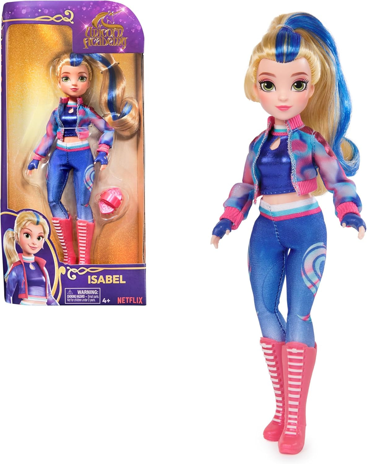 Unicorn Academy Deluxe Masked Ball Sophia - Poupée de 24 cm de la populaire série Netflix avec 2 tenues, habillage classique et jeu de rôle, à partir de 4 ans Naty Shop Dolls Habillage de poupée Isabel