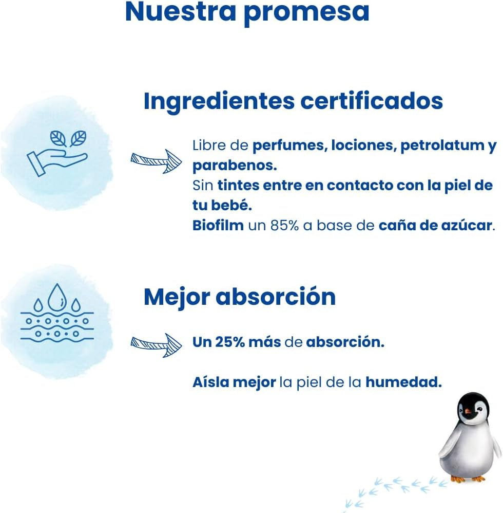 Couches bio taille 1 nouveau-né (2-5 kg), 1 sachet de 27 couches