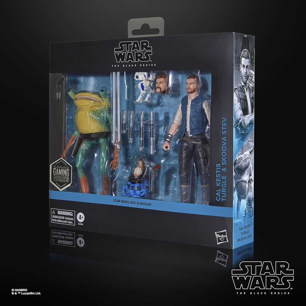 Star Wars Black Series Cal Kestis, Turgle & Skoova Stev, Star Wars Jedi : Survivor Figurines à collectionner (échelle 15 cm) Figurines Naty Shop