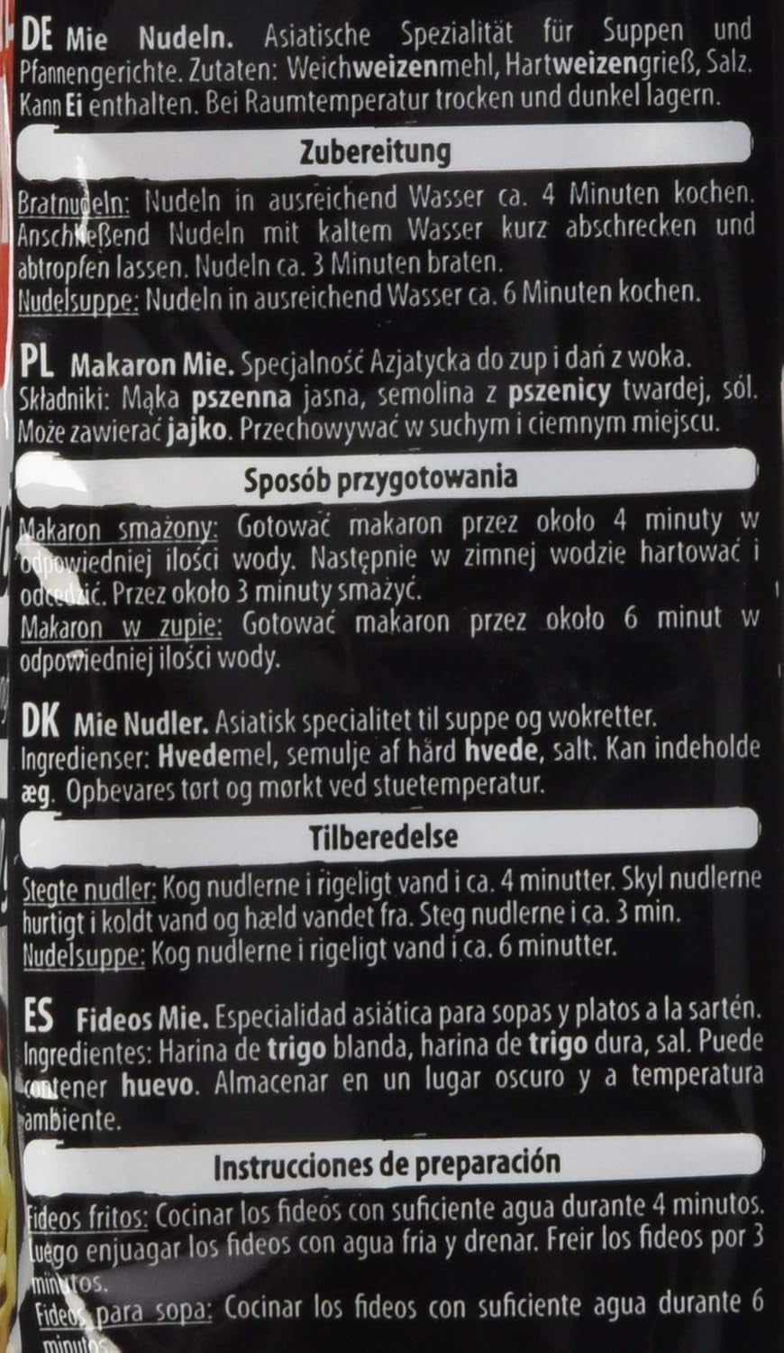 BONASIA Mie Nouilles, sans Ei, 250 g