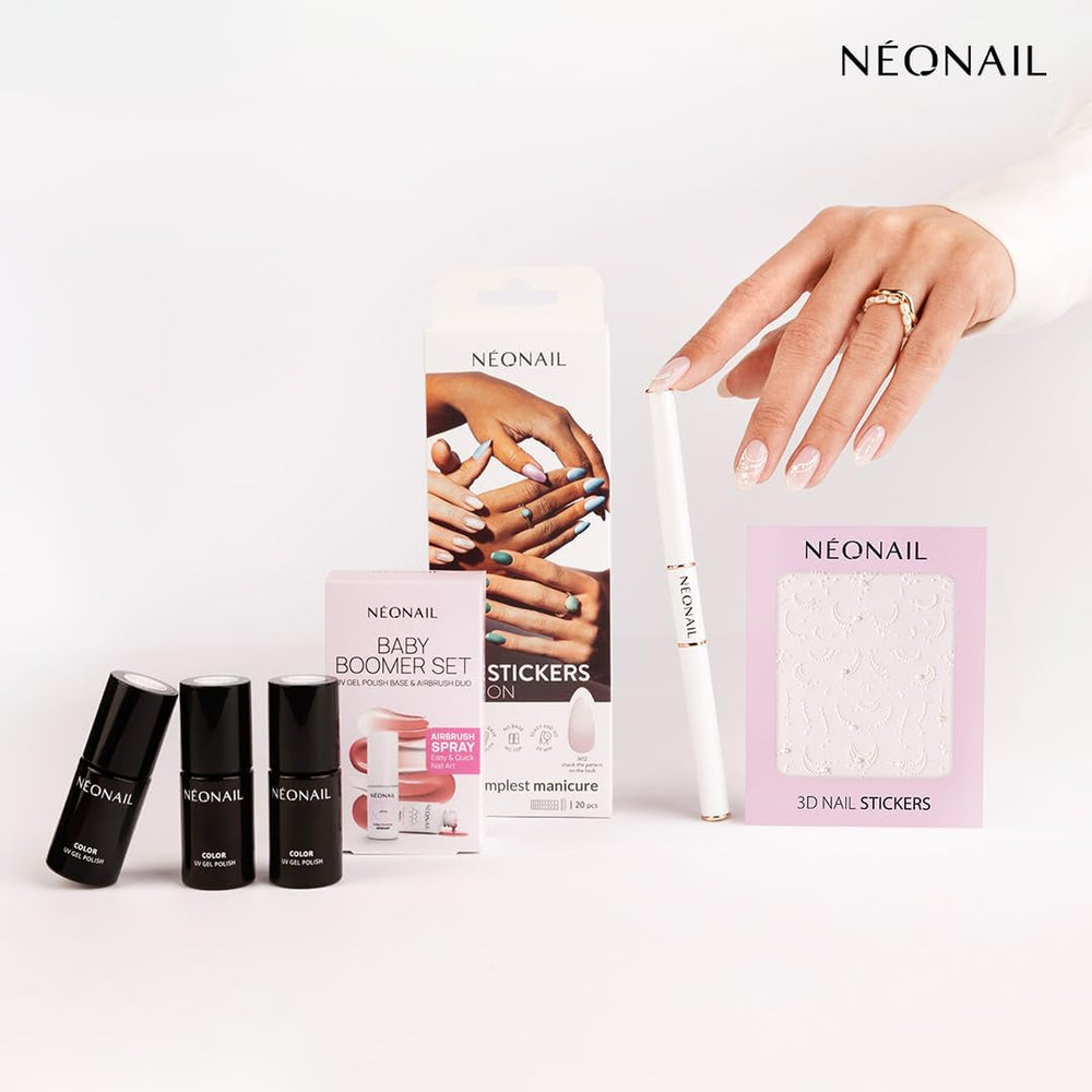 NÉONAIL Nagelstickers 3D - 61 Muster - Nail Charms - Nägel Selber Machen - Nails - Nageldesign - Accessoires - Nailart - Nail Art Zubehör - Nagel Deko - Nagelschmuck - Dekoration Nageldesign - Weiß