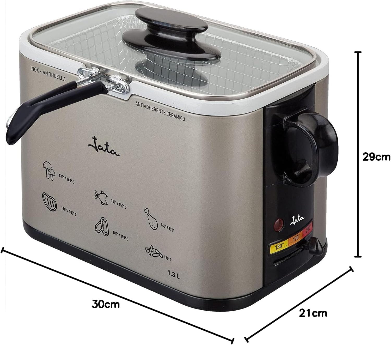 Tamaño FR326E - Friteuse, 1000 Watts, 1,3 Litres Naty Shop Appliances