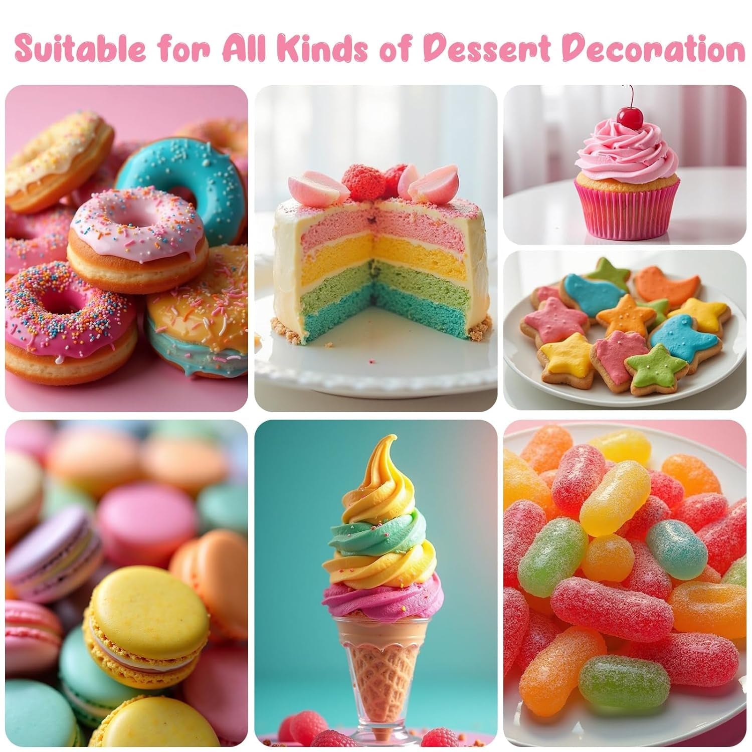 Colorant alimentaire liposoluble 7 couleurs Macaron x 12 ml, colorant alimentaire à base d'huile hautement concentré pour chocolat, colorant alimentaire pour décoration de gâteaux, muffins, pâtisserie, glaçage, fondant