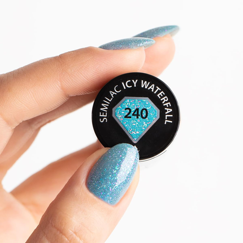 Vernis à ongles UV Semilac Hybrid 240 Icy Waterfall 7ml, collection Seaqueen