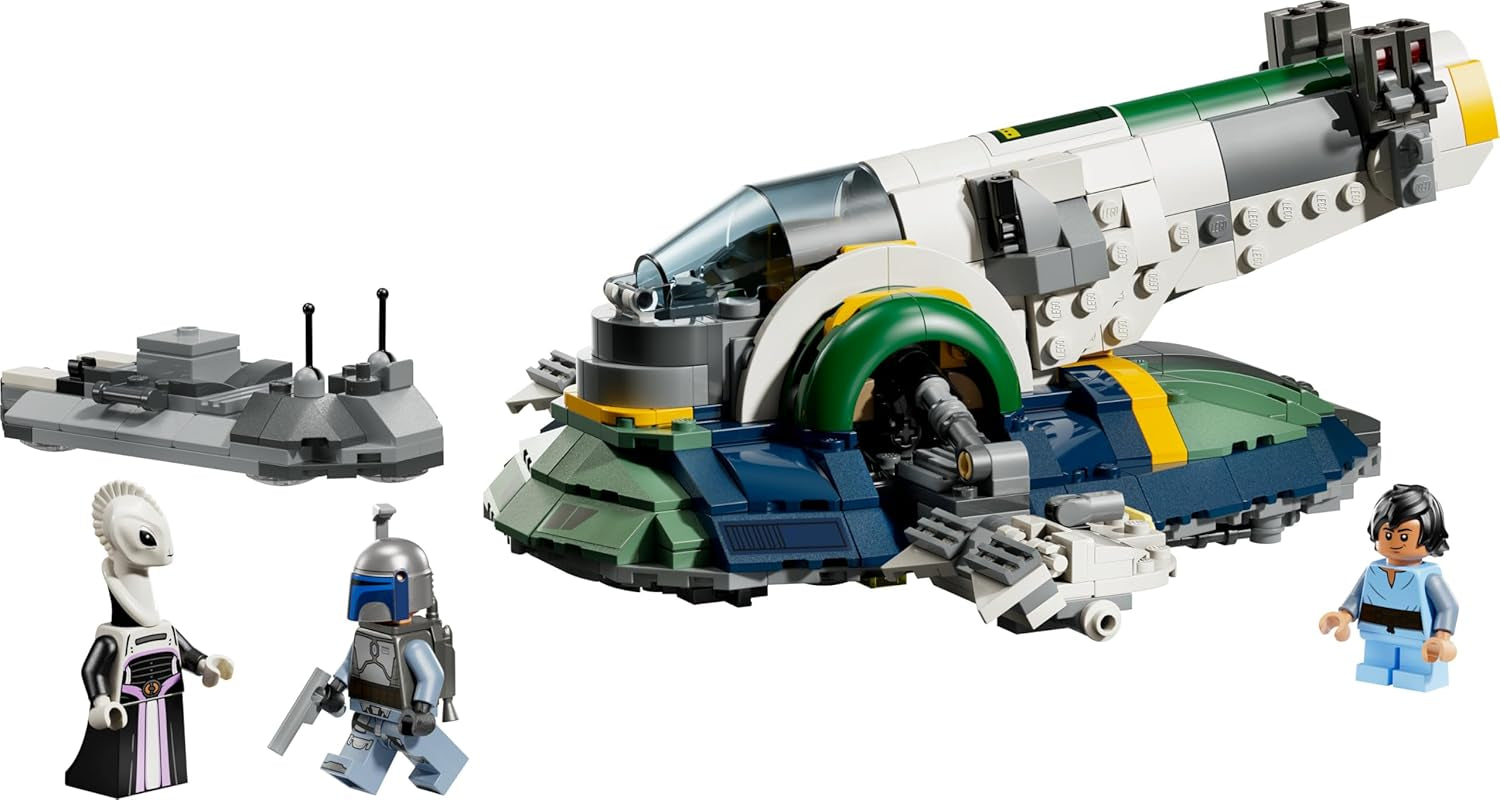 LEGO Star Wars: Angriff der Klonkrieger Jango Fetts Sternenschiff - Spielzeug für Jungen und Mädchen ab 9 Jahren - Kopfgeldjäger Minifiguren - Kreative DIY Deko - Geschenkidee für Kinder - 75433