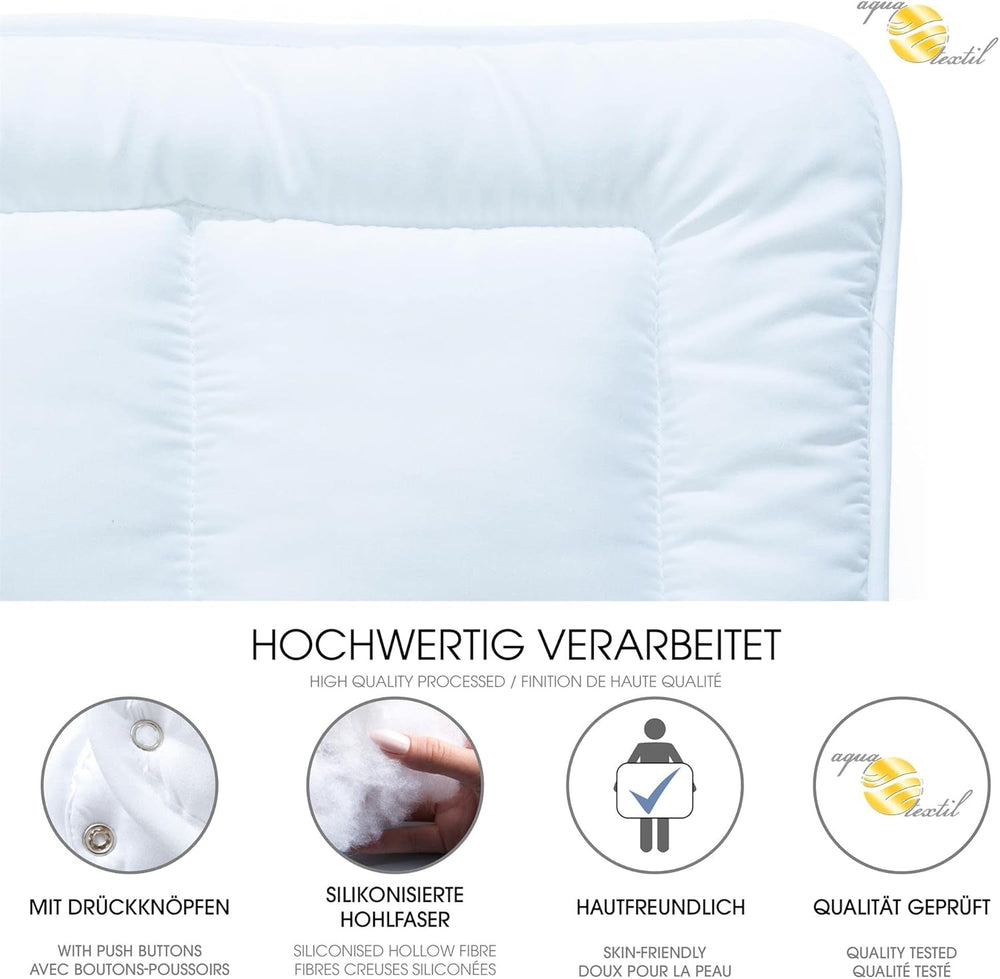 Aqua-Textil Soft Touch Parure enfant Couette 100 X 135 Cm 250G et 350G avec oreiller 40 X 60 Cm 150G Couette 4 saisons Climatisation Oeko-Tex Couettes et couettes Naty Shop