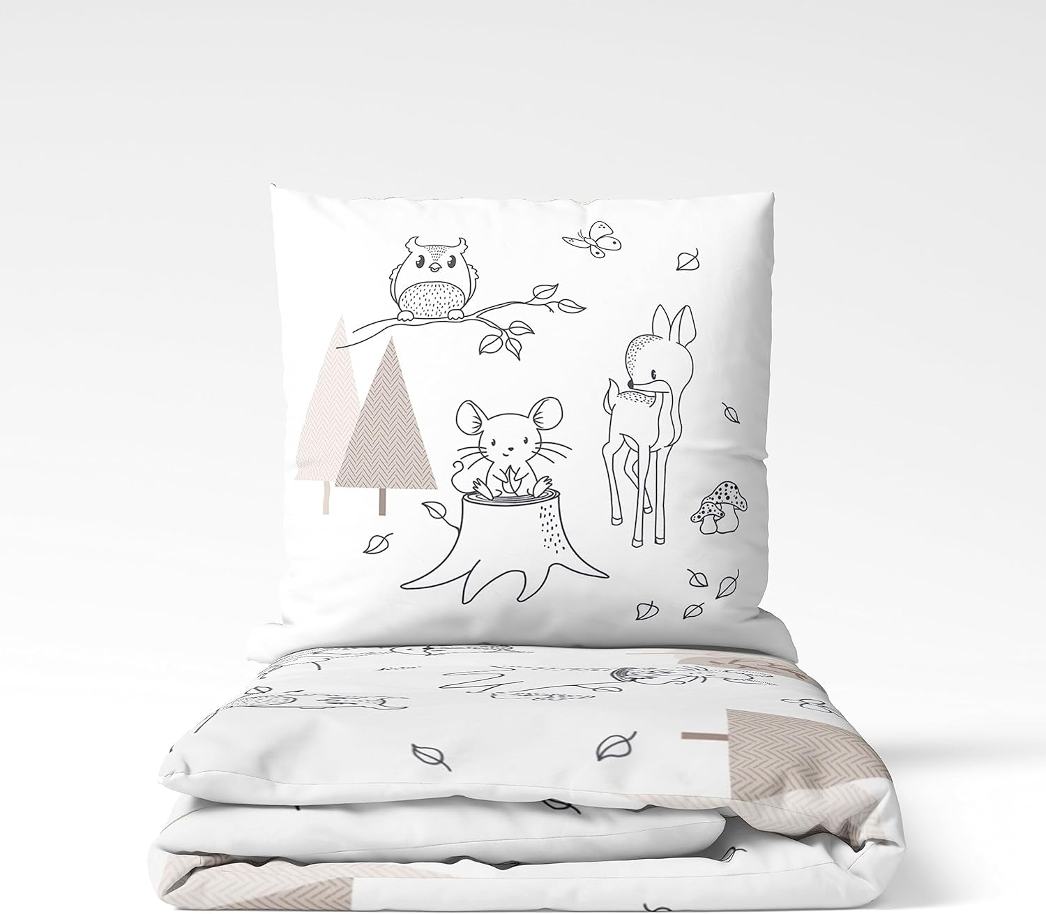 Linge de lit enfant, renard, hibou et animaux de la forêt, 100% coton Linge de lit - enfant Naty Shop
