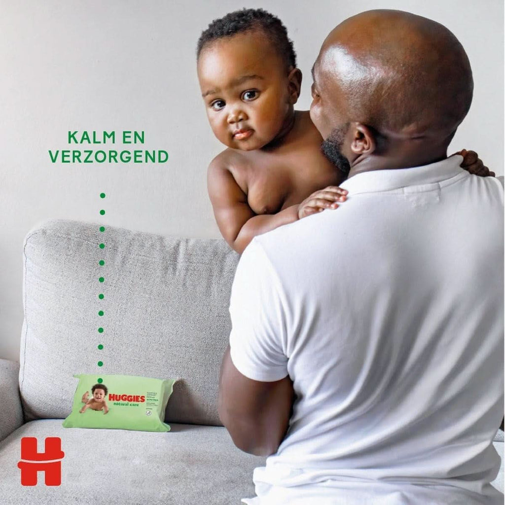 Huggies® Natural Care Baby Wipes, 10 x 56 Șervețele, fabricate din fibre de îngrijire a pielii pentru o piele sănătoasă, îmbogățite cu Aloe Vera Servetele Umede Bebelusi Naty Shop
