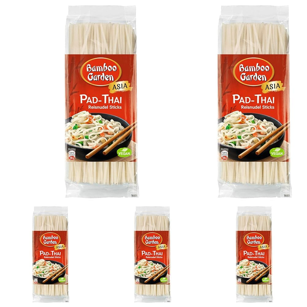 Bamboo Garden - Bâtonnets de nouilles de riz Pad Thai, pour les plats de nouilles traditionnels comme le Pad-Thai, végétalien, 1 x 300 g (la conception de l'emballage peut varier)