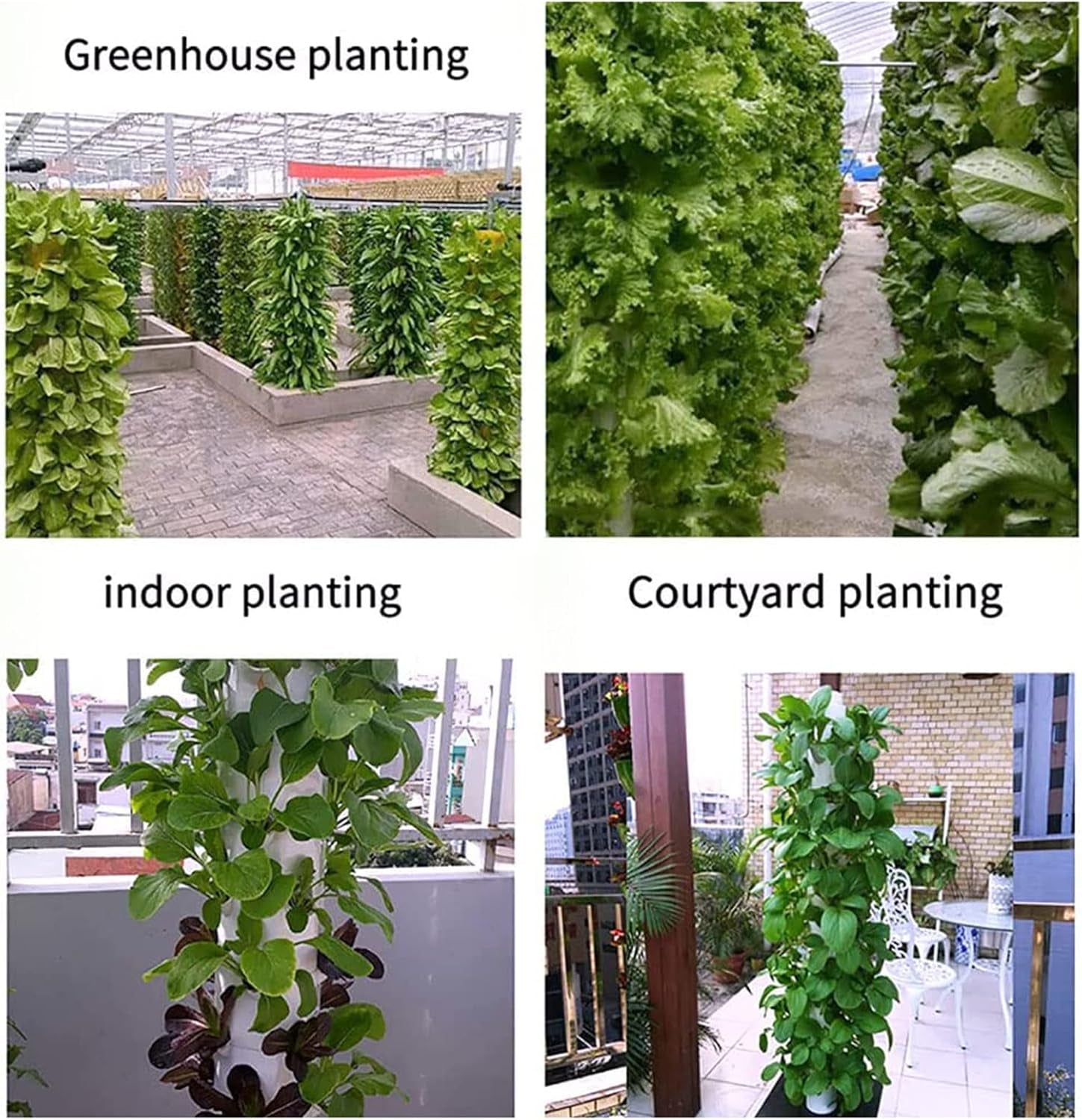 Tour hydroponique, système aquaponique de cire à 15 niveaux et 45 trous, kit de culture aéroponique de jardin sans fil pour herbes, fruits et légumes avec pompe d'hydratation, adaptateurs, pots en maille