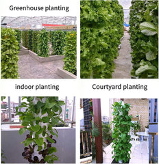 Tour hydroponique, système aquaponique de cire à 15 niveaux et 45 trous, kit de culture aéroponique de jardin sans fil pour herbes, fruits et légumes avec pompe d'hydratation, adaptateurs, pots en maille