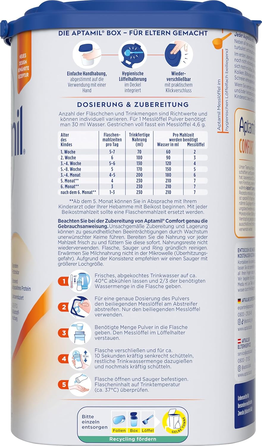 Aptamil Confort - Formule spéciale dès la naissance - 1 x 800 g