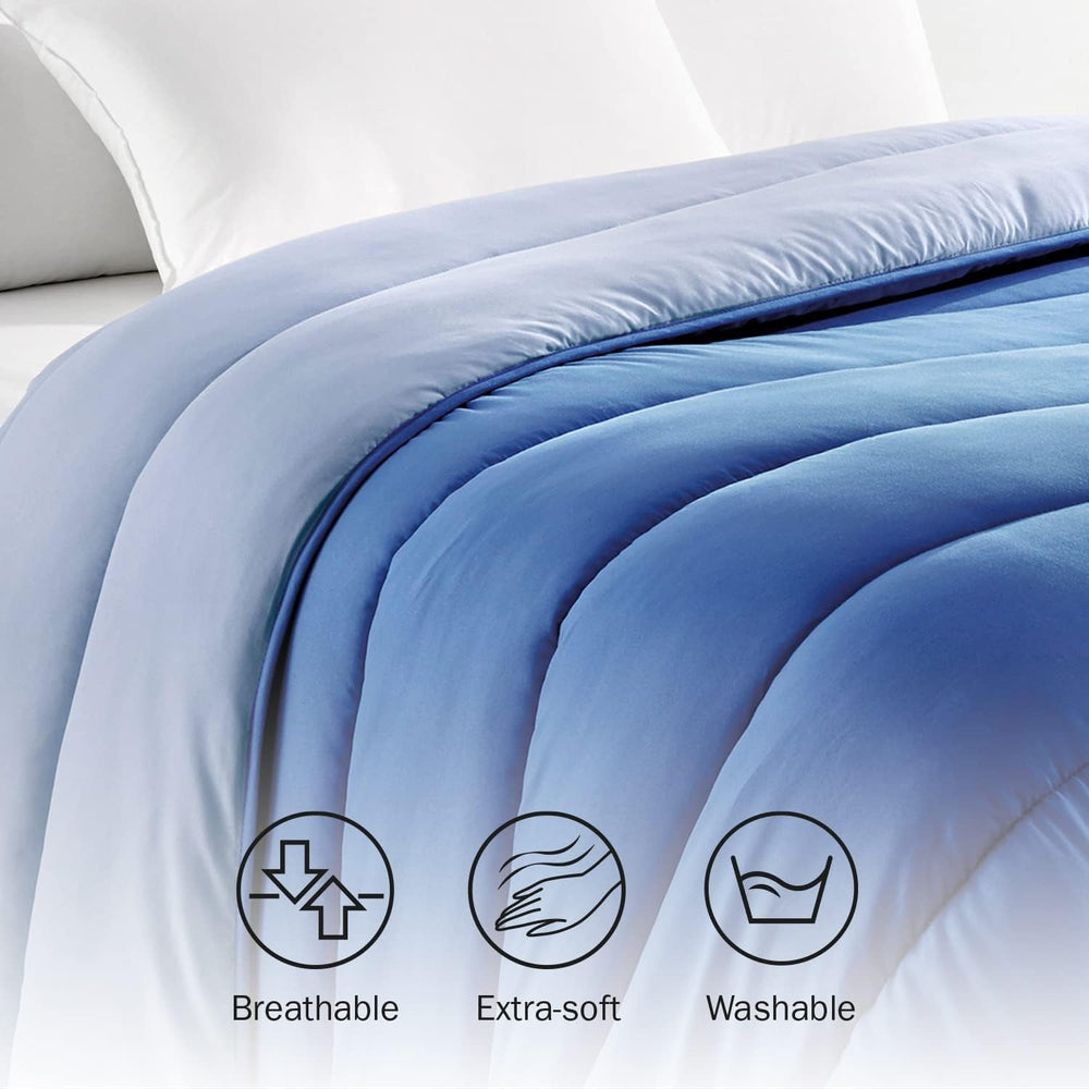 Pikolin Home - Couette réversible 300 G - garnissage nordique bicolore - pour lit 100/105 - confortable, chaude, respirante, vert, 180 X 220 cm Couettes et couettes Naty Shop