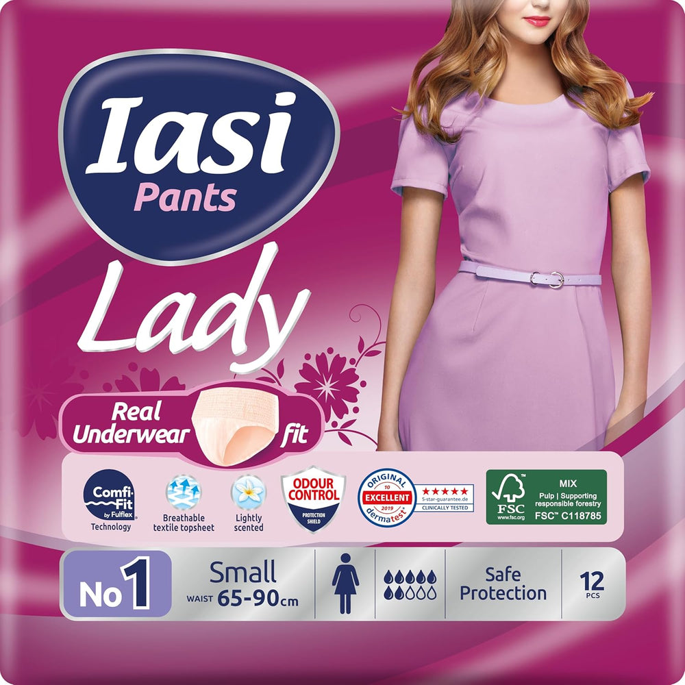 LADY Pants 48 Pantalons Jetables pour Incontinence Urinaire Absorbance Grande Taille S pour Femme 48 Pièces
