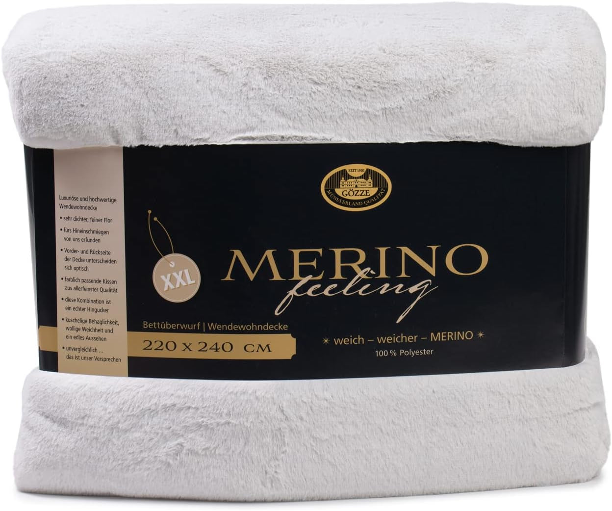 Gözze - Couverture Confortable, Réversible, Haute Densité 600 G/M², 150 X 200 Cm - Lits et Couvertures Vert Foncé Besuche den Gözze-Store Argent 220 X 240 Cm