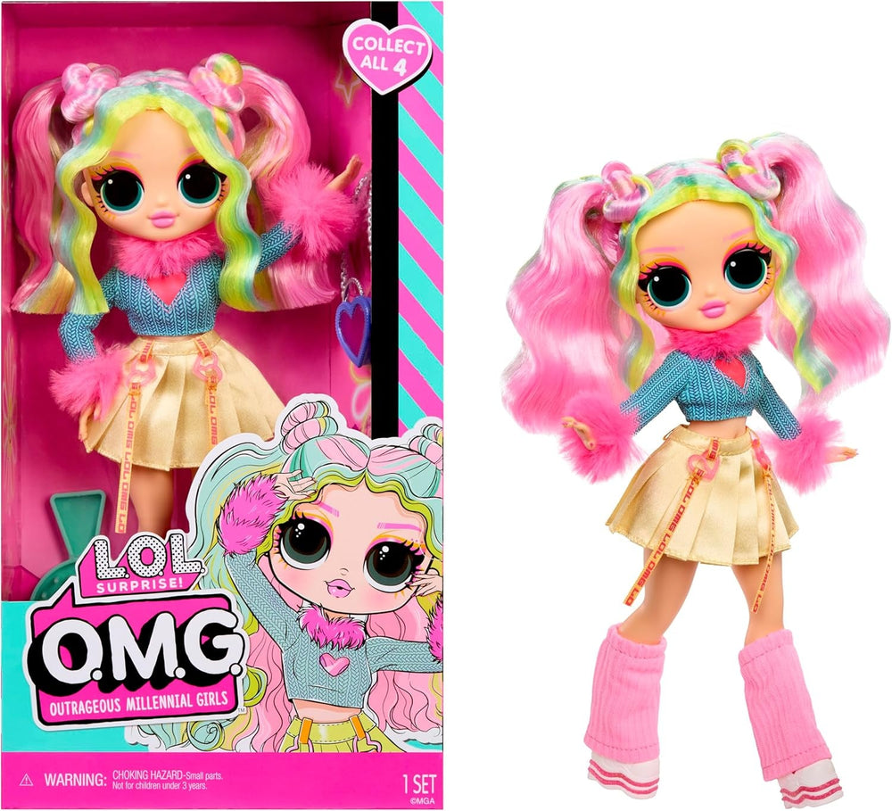 L.O.L. Surprise! OMG Doll – Bubblegum D.J. – Enthält 1 Modepuppe mit Fabelhafter Mode, 4 zum Sammeln, Rosa