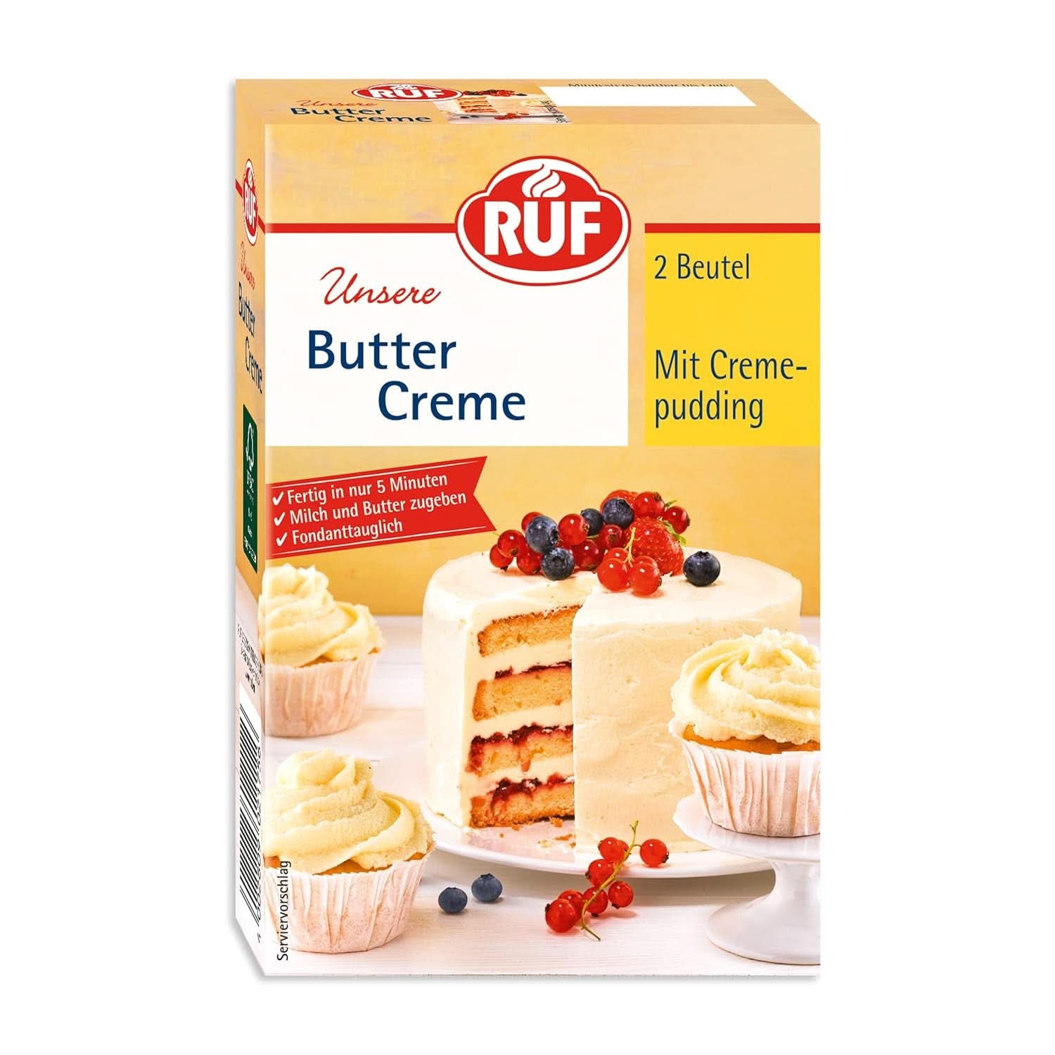RUF Cake Cream Cheese Cream, crème au fromage pour garnir gâteaux, petits pains et cupcakes Glaçages et décoration Naty Shop Crème au beurre